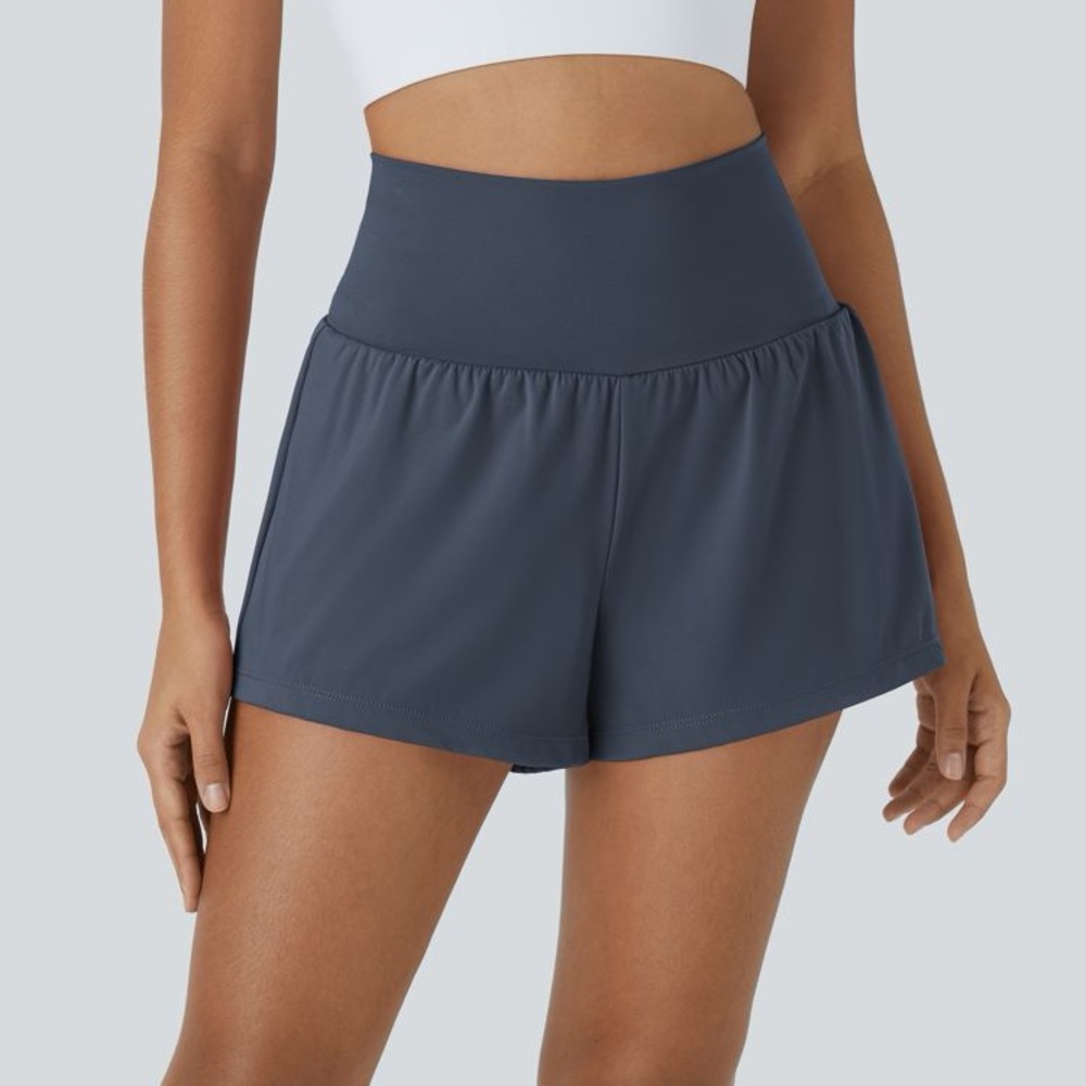 NWT HALARA Women's High Waist SoftlyZero Airy Shorts Mood Indigo size S